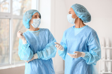Portrait of female surgeons in clinic