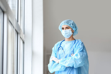 Fototapeta premium Portrait of female surgeon in clinic