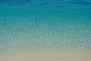 Surface of seascape with clear ocean water light blue landscape