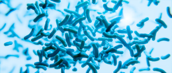 Bakterien unter dem Mikroskop: Salmonellen ,Cholera oder Legionellen - obrazy, fototapety, plakaty