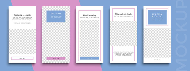 Trendy editable Instagram Stories template. Design  for social media.