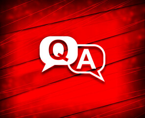 Faq icon shiny line red background illustration