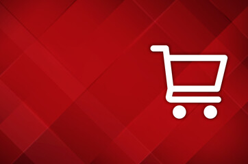 Shopping cart icon modern layout design abstract red background illustration