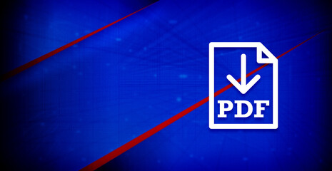 PDF document download icon elegant architecture design blue banner illustration