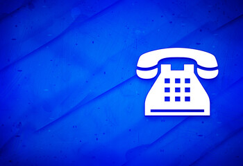 Telephone icon abstract watercolor painting dark blue background illustration