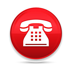 Telephone icon shiny luxury design red button vector