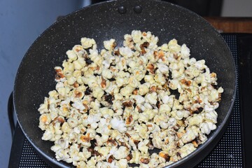 close up of popcorn background