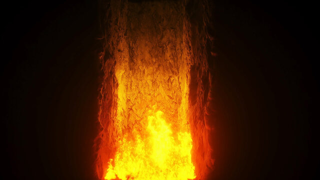 Hell gates. hell fire. Devil portal. Sinner. Religious concept. 3d rendering.
