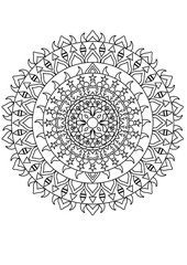 mándala tipo naturaleza característico con las olas del mar color negro