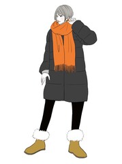 ファッションイラスト_ウインターコーデ
