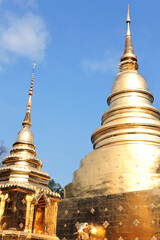 Naklejka premium Wat Phra Sing, Landmark for tourist at Chiang Mai, Thailand