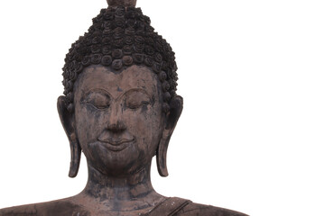 A Buddha statue at Mahathat Temple in the precinct of Sukhothai Historical Park. UNESCO World Heritage Site in Thailand.