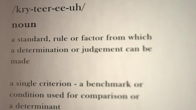 Criteria Definition