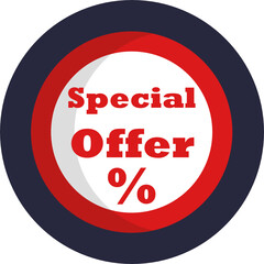 Discount offer tag icon. Shopping coupon symbol. Sale label tag with percentage sign. Black Friday discount banner or coupon. Vector shopping label