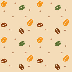コーヒー豆のシームレスパターン背景