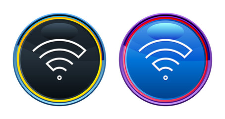 Wifi icon artistic glassy round buton set illustration