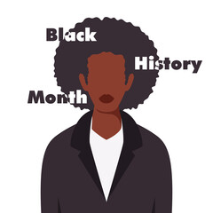 Black History Month Concept with Faceless Afro Woman On White Background.