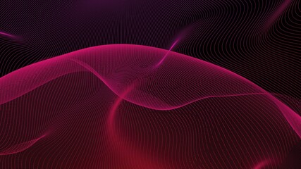 Fantastic colored fractal lines bend on black. Lines Multicolored Light Abstract Background.