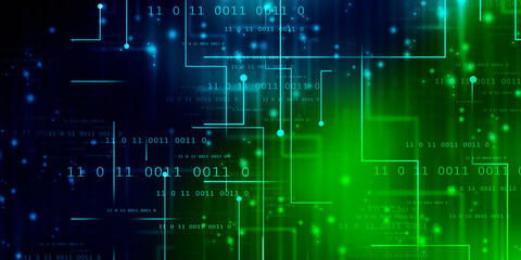 Fototapeta premium 2d illustration Abstract futuristic electronic circuit technology background
