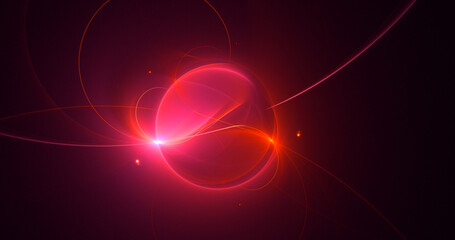 3D rendering abstract multicolor fractal light background
