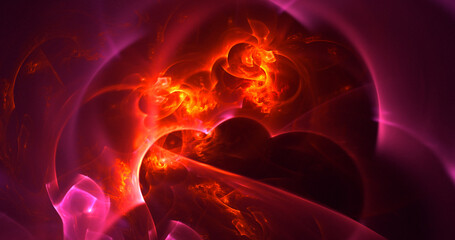 3D rendering abstract colorful fractal light background