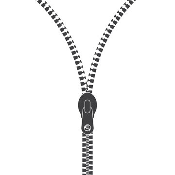 Open Zipper minimal logo. Zip iicon