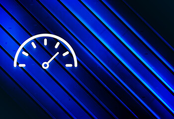 Speedometer gauge icon artistic line abstract blue background illustration