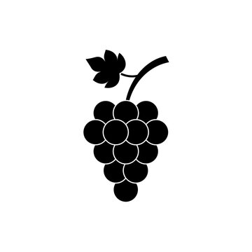 Bunch of grapes fruit with leaf icon