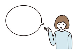 案内 説明 女性 吹き出し