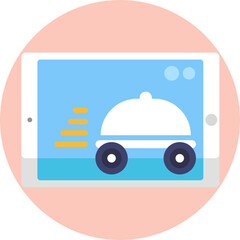 City food delivery service icon. Outline of city food delivery service vector icon for web design isolated on white background.