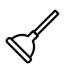 broom vacuum icon logo or illustration with outline stroke style vector design. perfect use for web, mobile app, pattern, design etc.