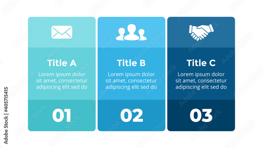 Wall mural squares vector colorful infographic. 3 options, steps, processes. presentation slide template. banne