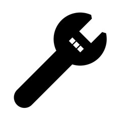 wrench logo or illustration with solid stroke style vector design. perfect use for web, mobile app, pattern, design etc.