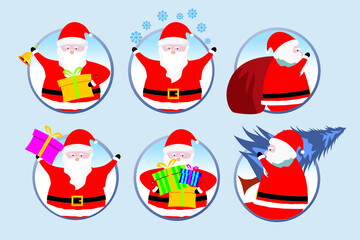 merry christmas santa claus vector illustration 