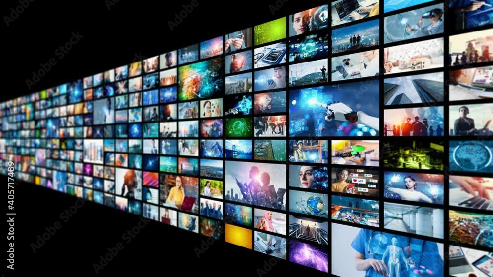 Poster digital contents concept. social networking service. streaming video. communication network.