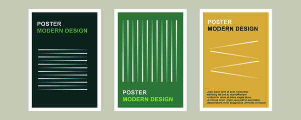 Poster minimalistic vertical orientation front page mock up set. Corporate report cover abstract geometric illustration design layout bundle. Company identity brochure template collection.	