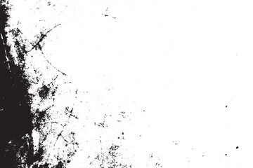 Vector grunge black and white distress texture wall background.