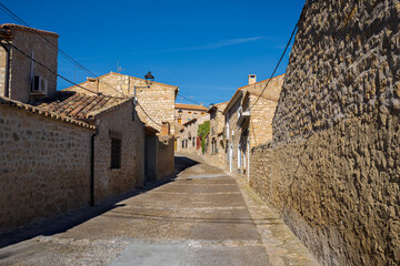 Traditional architecture in Fuendetodos, a small village in the province of Zaragoza, Spain. It is known for being the birthplace of the painter Francisco de Goya