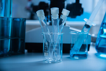 labotary chemistry tester with microscope science