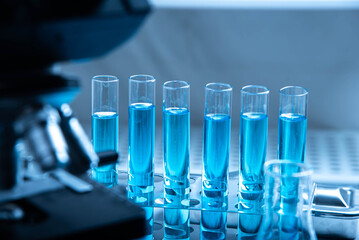 labotary chemistry tester with microscope science