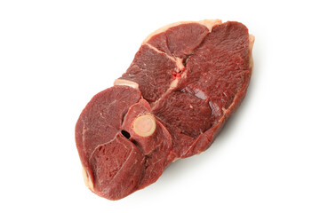 Fresh raw steak meat isolated on white background