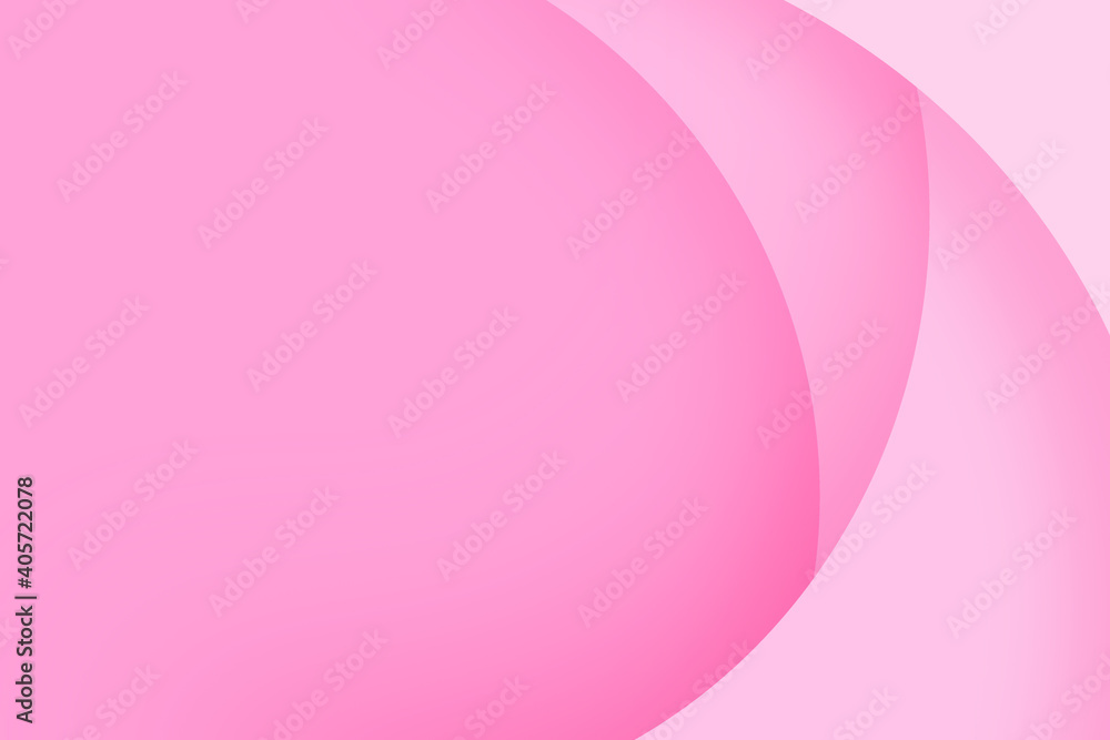 Poster valentines day background with paper layer circle pink abstract background. curves and lines use for