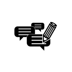 Writing feedback icon isolated on white background