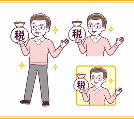 Elderly man in red sweater