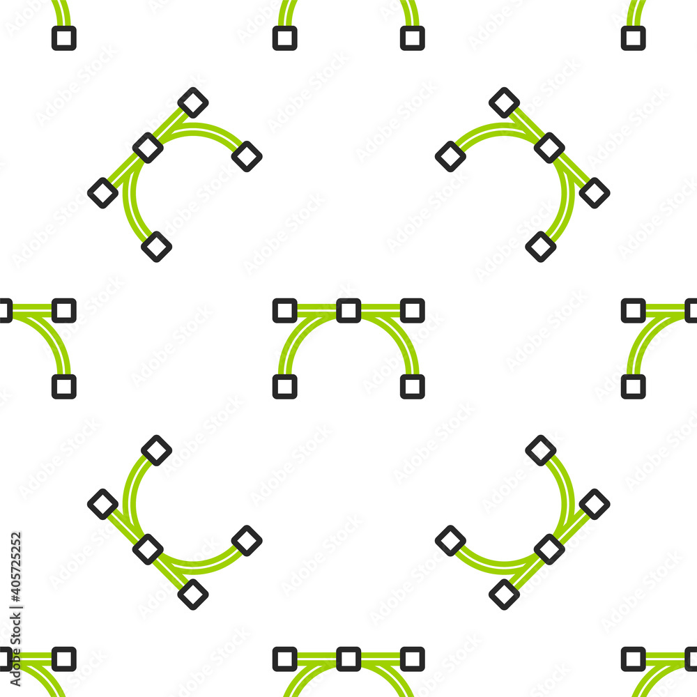 Poster line bezier curve icon isolated seamless pattern on white background. pen tool icon. vector.