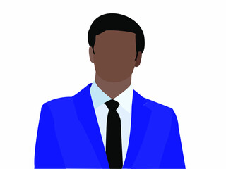 Black guy with the position of a businessman. Social equality. Business and finance.