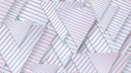 Blue pink paper triangles with striped texture