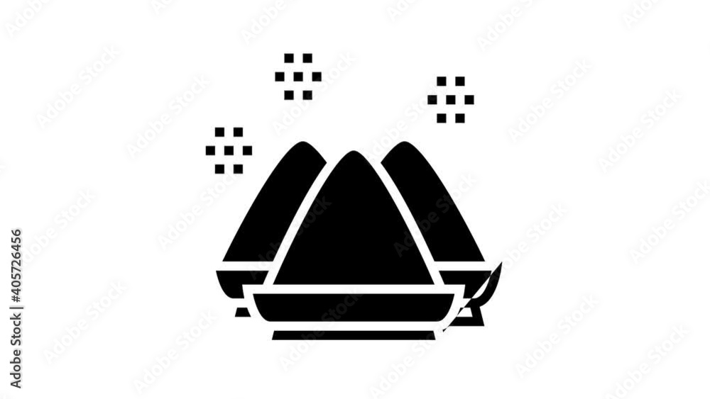 Poster spice heap collection animated black icon. spice heap collection sign. isolated on white background