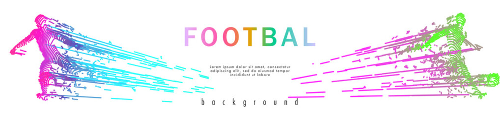 Football concept. Vector drawn by lines. Soccer art. .