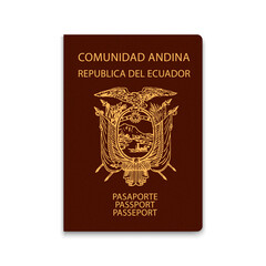Passport of Ecuador. Citizen ID template.